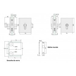 Serrure pour porte coulissante et sa gâche murale